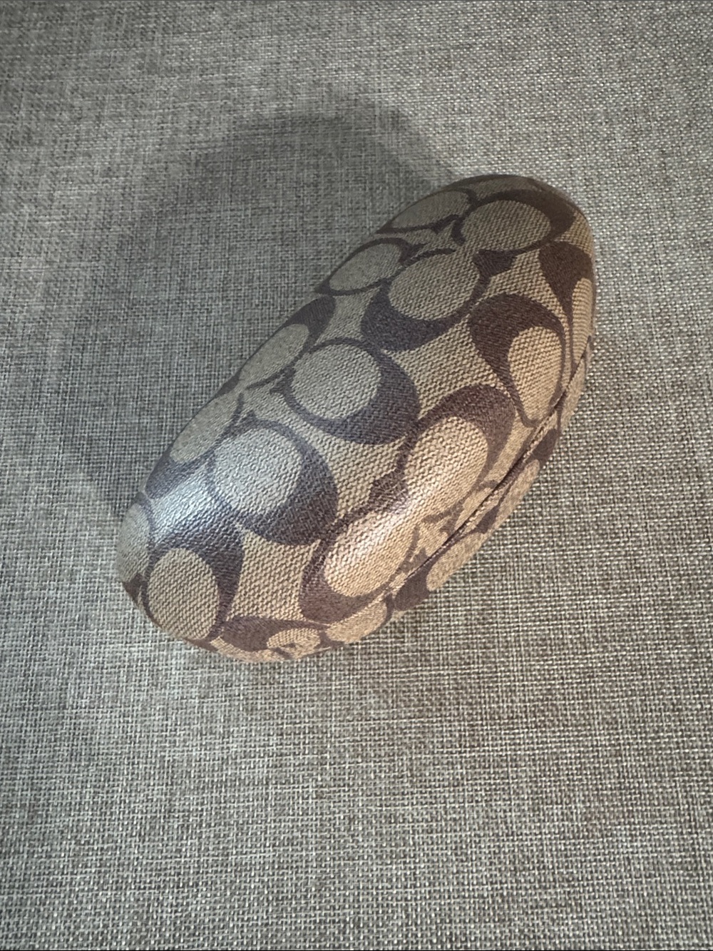 Coach Brown Khaki Signature Hard Sunglass Case